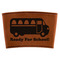 School Bus Cognac Leatherette Mug Sleeve - Flat
