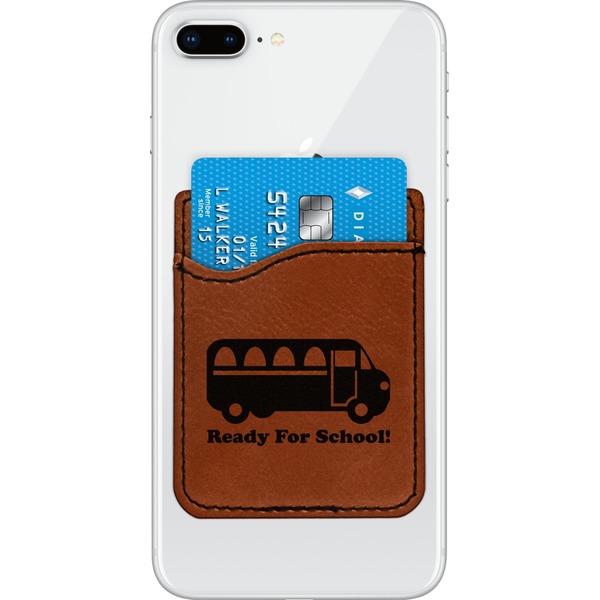 Custom School Bus Leatherette Phone Wallet (Personalized)