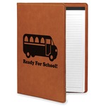 School Bus Leatherette Portfolio with Notepad (Personalized)