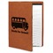 School Bus Cognac Leatherette Portfolios with Notepad - Large - Main