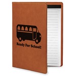 School Bus Leatherette Portfolio with Notepad - Small - Single Sided (Personalized)