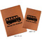 School Bus Cognac Leatherette Portfolios with Notepad - Compare Sizes