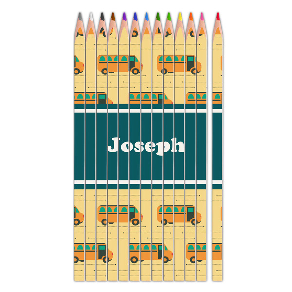 Custom School Bus Colored Pencils (Personalized)