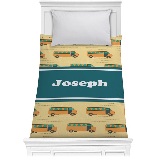 Custom School Bus Comforter - Twin XL (Personalized)