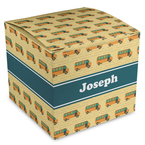 Custom School Bus Cube Favor Gift Boxes (Personalized)