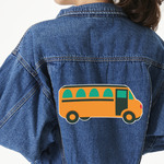 School Bus Twill Iron On Patch - Custom Shape - 3XL