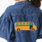 School Bus Twill Iron On Patch - Custom Shape - 3XL