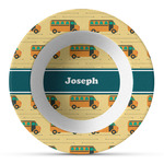 School Bus Plastic Bowl - Microwave Safe - Composite Polymer (Personalized)