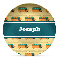 School Bus Microwave Safe Plastic Plate - Composite Polymer (Personalized)