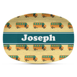 School Bus Plastic Platter - Microwave & Oven Safe Composite Polymer (Personalized)