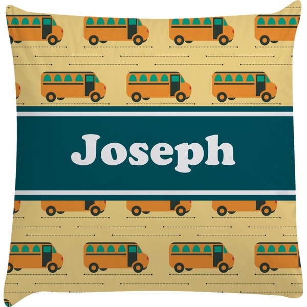 Custom School Bus Decorative Pillow Case (Personalized)