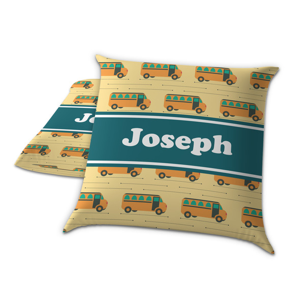 School Bus Decorative Pillow Case - TWO