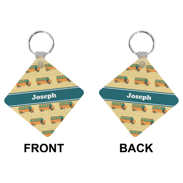 School Bus Diamond Keychain (Front + Back)