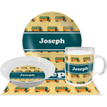 School Bus Dinner Set - Single 4 Pc Setting w/ Name or Text