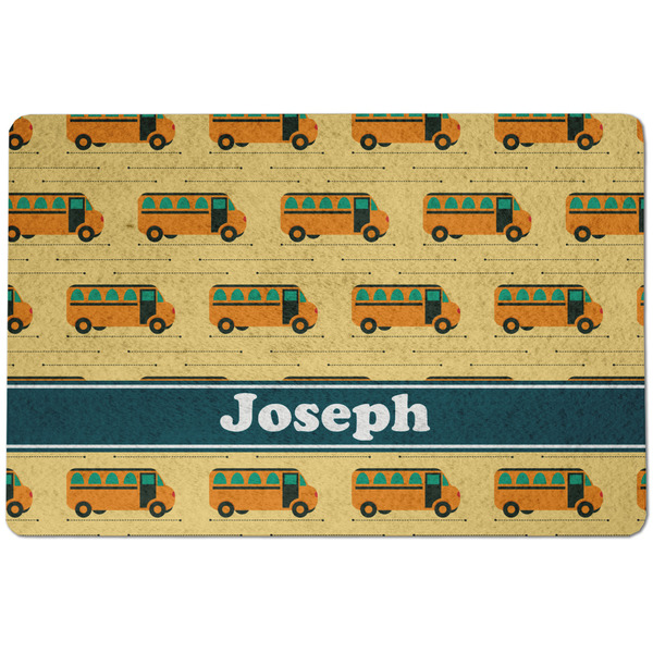 Custom School Bus Dog Food Mat w/ Name or Text