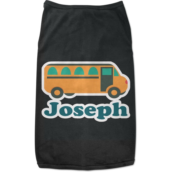 Custom School Bus Black Pet Shirt - XL (Personalized)