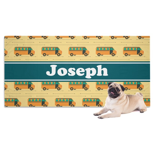 Custom School Bus Dog Towel (Personalized)