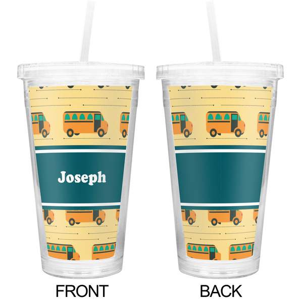 School Bus Double Wall Tumbler with Straw - Approval