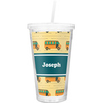 School Bus Double Wall Tumbler with Straw (Personalized)