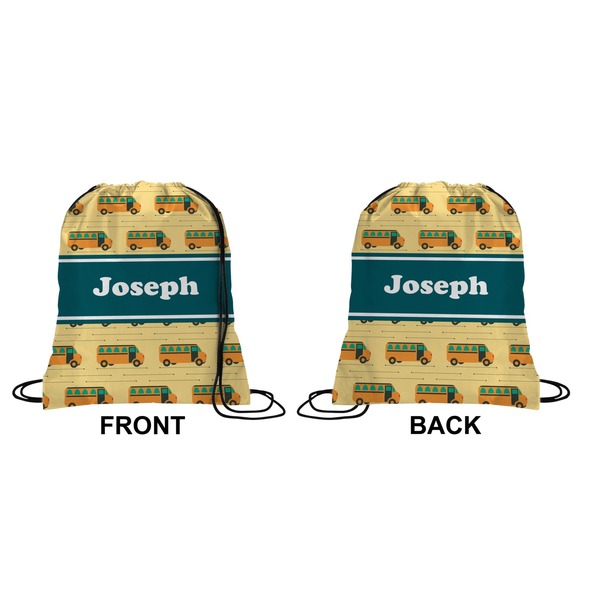 School Bus Drawstring Backpack Front & Back Medium