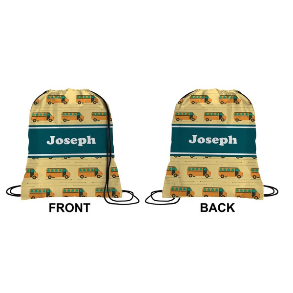 School Bus Drawstring Backpack Front & Back Small