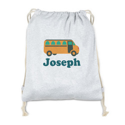 School Bus Drawstring Backpack - Sweatshirt Fleece - Double Sided (Personalized)