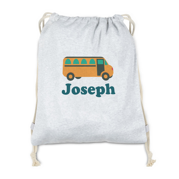 Custom School Bus Drawstring Backpack - Sweatshirt Fleece - Double Sided (Personalized)