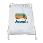 School Bus Drawstring Backpack - Sweatshirt Fleece - Single Sided (Personalized)