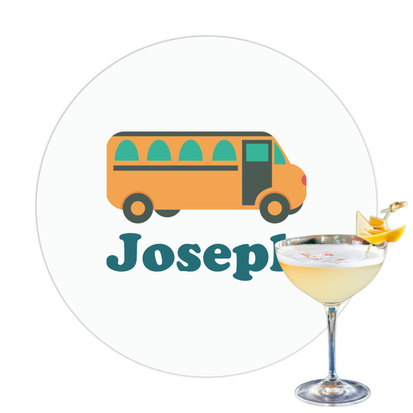 Custom School Bus Printed Drink Topper - 3.25" (Personalized)