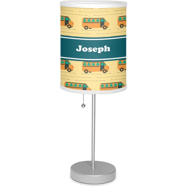 Custom School Bus Lamp with Drum Shade (Personalized)