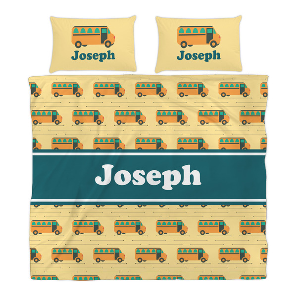 School Bus Duvet Cover Set - King - Alt Approval