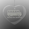 School Bus Engraved Glass Ornaments - Heart