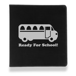 School Bus Leather Binder - 1" - Black (Personalized)