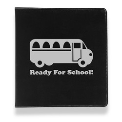 School Bus Leather Binder - 1" - Black (Personalized)