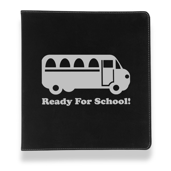 Custom School Bus Leather Binder - 1" - Black (Personalized)