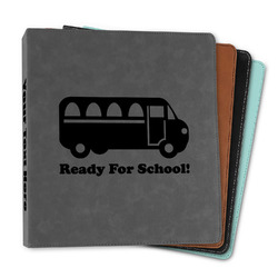 School Bus Leather Binder - 1" (Personalized)