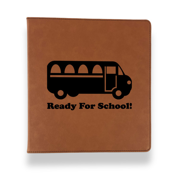 Custom School Bus Leather Binder - 1" - Rawhide (Personalized)