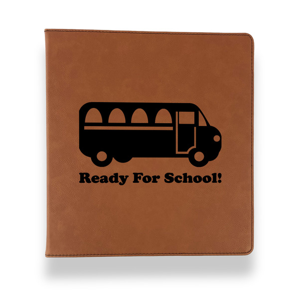School Bus Leather Binder - 1" - Rawhide - Front View