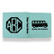 School Bus Leather Binder - 1" - Teal - Back Spine Front View