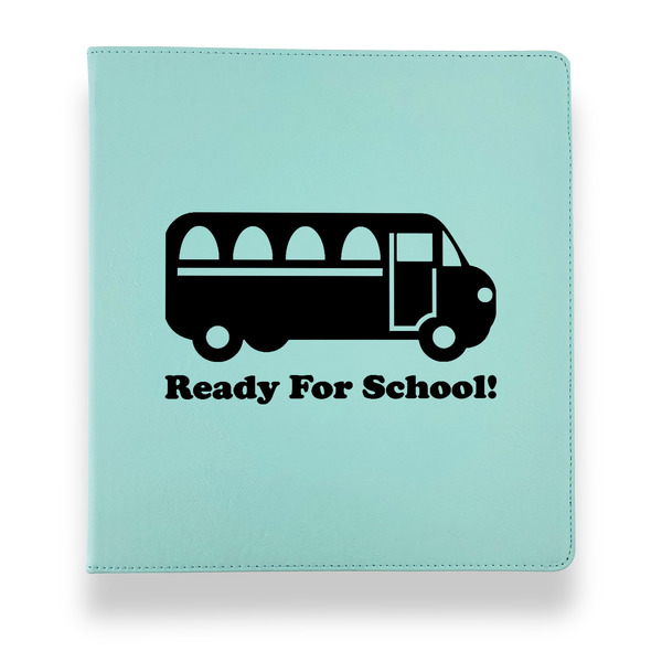 Custom School Bus Leather Binder - 1" - Teal (Personalized)
