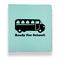 School Bus Leather Binders - 1" - Teal - Front View