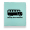 School Bus Leather Binder - 1" - Teal (Personalized)