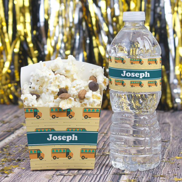 School Bus French Fry Favor Box - w/ Water Bottle