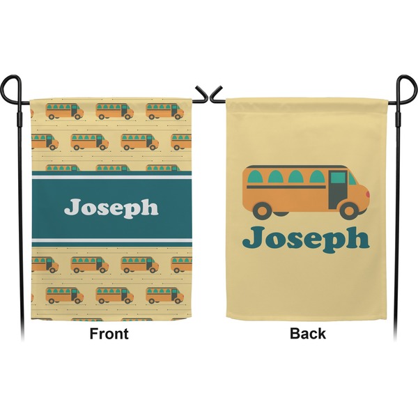 School Bus Garden Flag - Double Sided Front and Back