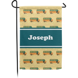 School Bus Small Garden Flag - Double Sided w/ Name or Text