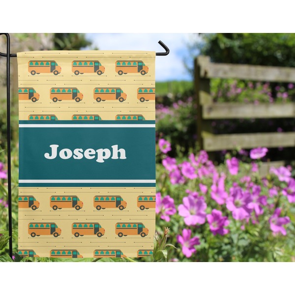 School Bus Garden Flag - Outside In Flowers