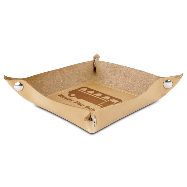 School Bus Genuine Leather Valet Trays - ANGLE (folded)