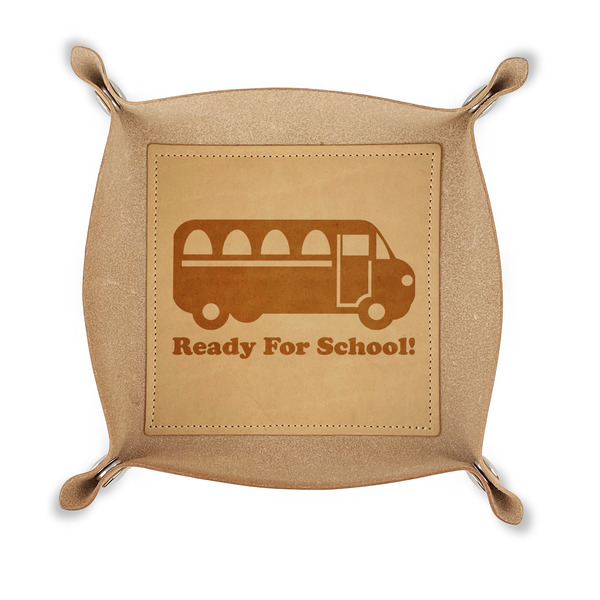 Custom School Bus Genuine Leather Dice Tray (Personalized)