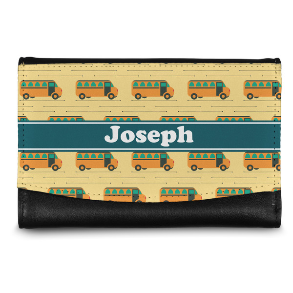 Custom School Bus Genuine Leather Women's Wallet - Small (Personalized)