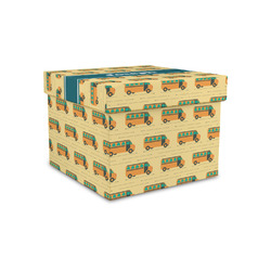 School Bus Gift Box with Lid - Canvas Wrapped - Small (Personalized)